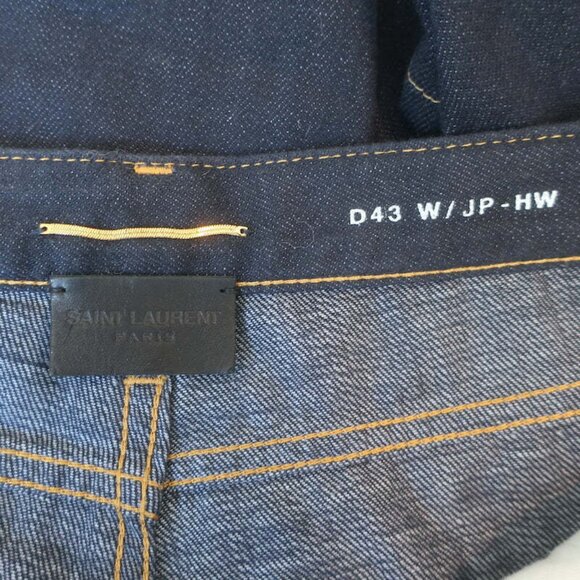 Saint Laurent Janice High Waist Straight Leg Jeans Indigo Denim Size 28 - Picture 6 of 8